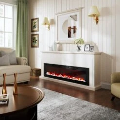 CLIHOME 72 In. 1500W Wall Mounted Installation Electric Fireplace In Black With Multicolor Flame 17 CLIHOME 72 In. 1500W Wall Mounted Installation Electric Fireplace In Black With Multicolor Flame -Fire Place Store 72 inch 1500w wall mounted installation electric fireplace in black with multicolor flame clihome wall mounted electric fireplaces cl zhx rfp 72 1f 1000