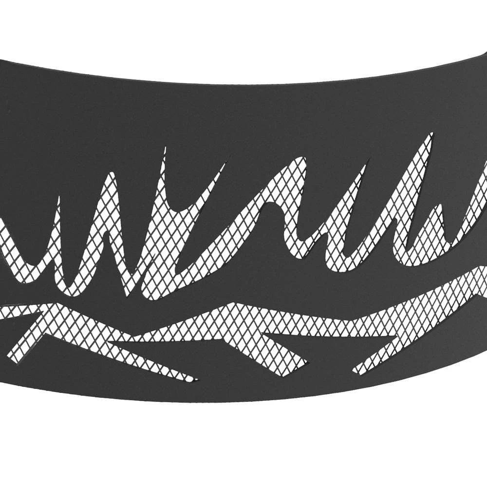 Decorative Abstract Fire 36 In. X 12 In. Round Steel Wood Fire Pit Ring 2 Decorative Abstract Fire 36 In. X 12 In. Round Steel Wood Fire Pit Ring - Image 2