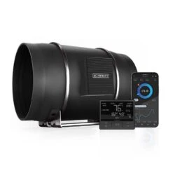 Cloudline T12 Quiet 12 In. Inline Duct Fan Temperature Humidity Controller Hydroponics Vent Heating Cooling Booster