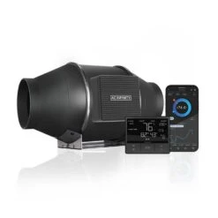 Cloudline T4 Quiet 4 In. Inline Duct Fan Temperature Humidity Controller Hydroponics Ventilation Heating Cooling Booster