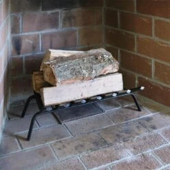 24 In. L X 15 In. D Black Sturdy Tapered Hearth Grate For Logs -Fire Place Store achla designs fireplace grates fg6 24 1f 1000