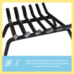 24 In. L X 15 In. D Black Sturdy Tapered Hearth Grate For Logs -Fire Place Store achla designs fireplace grates fg6 24 76 1000