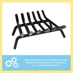 24 In. L X 15 In. D Black Sturdy Tapered Hearth Grate For Logs -Fire Place Store achla designs fireplace grates fg6 24 fa 1000