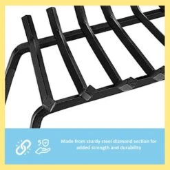 24 In. L X 17 In. D Black Sturdy Tapered Hearth Grate For Logs -Fire Place Store achla designs fireplace grates fg6 24m 1f 1000