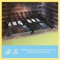 27 In. L Black Sturdy Tapered Hearth Grate For Logs -Fire Place Store achla designs fireplace grates fg6 27c 1f 1000