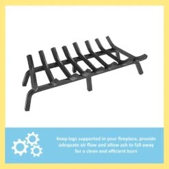 27 In. L Black Sturdy Tapered Hearth Grate For Logs -Fire Place Store achla designs fireplace grates fg6 27c fa 1000