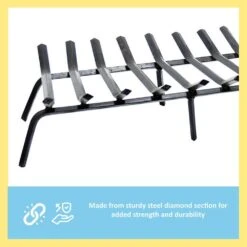 28 In. Black Sturdy Tapered Fireplace Grate For Logs -Fire Place Store achla designs fireplace grates fg6 28mc 76 1000