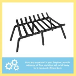 28 In. Black Sturdy Non-Tapered Fireplace Grate For Logs 11 28 In. Black Sturdy Non-Tapered Fireplace Grate For Logs -Fire Place Store achla designs fireplace grates fg6 28ntc 44 1000