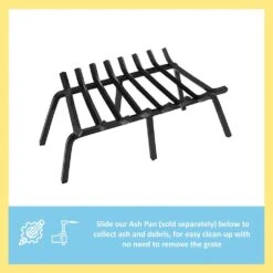 28 In. Black Sturdy Non-Tapered Fireplace Grate For Logs 12 28 In. Black Sturdy Non-Tapered Fireplace Grate For Logs -Fire Place Store achla designs fireplace grates fg6 28ntc fa 1000