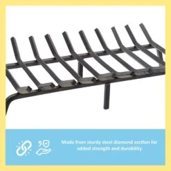 36 In. L Black Sturdy Non-Tapered Fireplace Grate For Logs -Fire Place Store achla designs fireplace grates fg6 36ntc 1f 1000