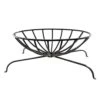 13 In. Tall X 32 In. L Black Oval Wrought Iron Basket Grate For Fireplace Logs