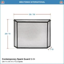 29.5 In. Tall M 1-Panel Graphite Contemporary Spark Guard Screen With 2 Handles -Fire Place Store achla designs fireplace screens s 54 1f 1000