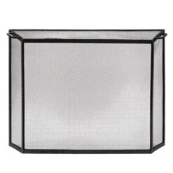29.5 In. Tall M 1-Panel Graphite Contemporary Spark Guard Screen With 2 Handles