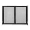30 In. Tall Graphite 1-Panel Classic Flat Fireplace Screen With Doors
