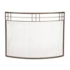 39 In. L Roman Bronze Arts And Crafts Curved Fireplace Screen