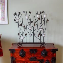 Roman 26 In. Tall Bronze And Gold 1-Panel Rustic Summer Fireplace Screen For Votives -Fire Place Store achla designs fireplace screens ssb 02 1f 1000