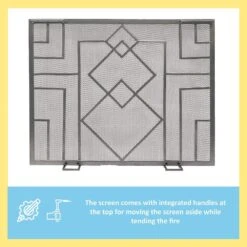 38 In. L Graphite 1-Panel Wright Design Fireplace Screen -Fire Place Store achla designs fireplace screens ssw 17 1f 1000