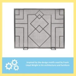 38 In. L Graphite 1-Panel Wright Design Fireplace Screen -Fire Place Store achla designs fireplace screens ssw 17 4f 1000