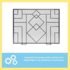 44 In. L Graphite 1-Panel Wright Design Fireplace Screen -Fire Place Store achla designs fireplace screens ssw 18 4f 1000