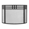 48 In. L, Black Classic Gridwork Curved 3-Paneld Fireplace Screen