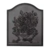 20 In. Tall BlackTraditional Cast Iron Bouquet Fireback
