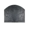 24 In. L Black Cast Iron Welcome Fireback With Pineapple Design