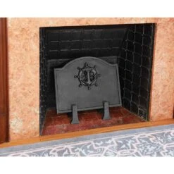 19.5 In. L Black Small Cast Iron Nautical Fireback -Fire Place Store achla designs fireplace stove parts cfb 18 4f 1000