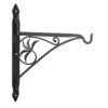 18 In. L Black Decorative Fireplace Crane With Swivel Arm