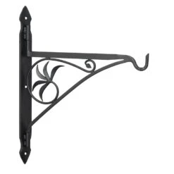 18 In. L Black Decorative Fireplace Crane With Swivel Arm