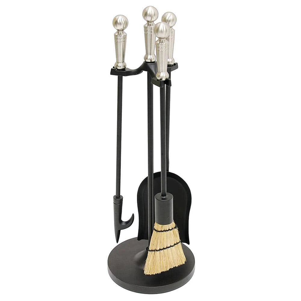 22 In. Tall Satin Nickel Holden 4-Piece Mini Fireplace Tool Set 1 22 In. Tall Satin Nickel Holden 4-Piece Mini Fireplace Tool Set