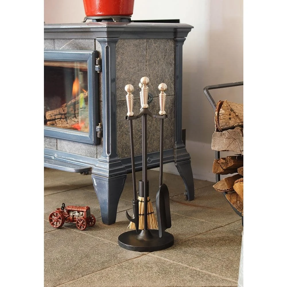 22 In. Tall Satin Nickel Holden 4-Piece Mini Fireplace Tool Set 2 22 In. Tall Satin Nickel Holden 4-Piece Mini Fireplace Tool Set - Image 2