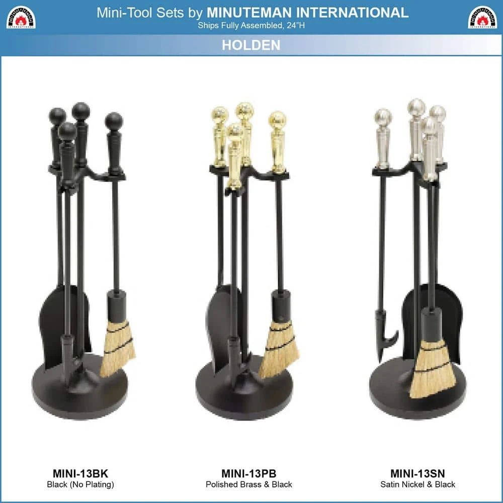 22 In. Tall Satin Nickel Holden 4-Piece Mini Fireplace Tool Set 6 22 In. Tall Satin Nickel Holden 4-Piece Mini Fireplace Tool Set - Image 6