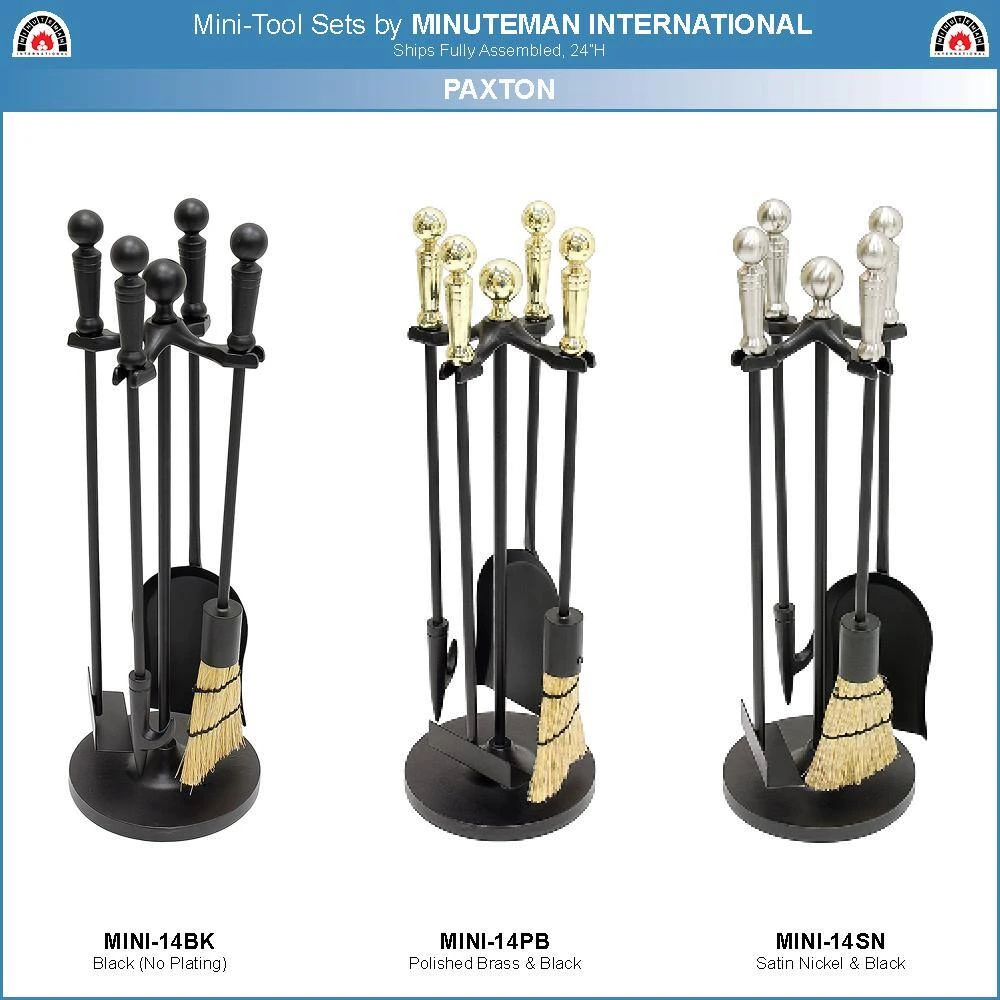 22 In. Tall Polished Brass Paxton 5-Piece Mini Fireplace Tool Set 4 22 In. Tall Polished Brass Paxton 5-Piece Mini Fireplace Tool Set - Image 4