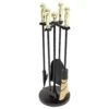 22 In. Tall Polished Brass Paxton 5-Piece Mini Fireplace Tool Set