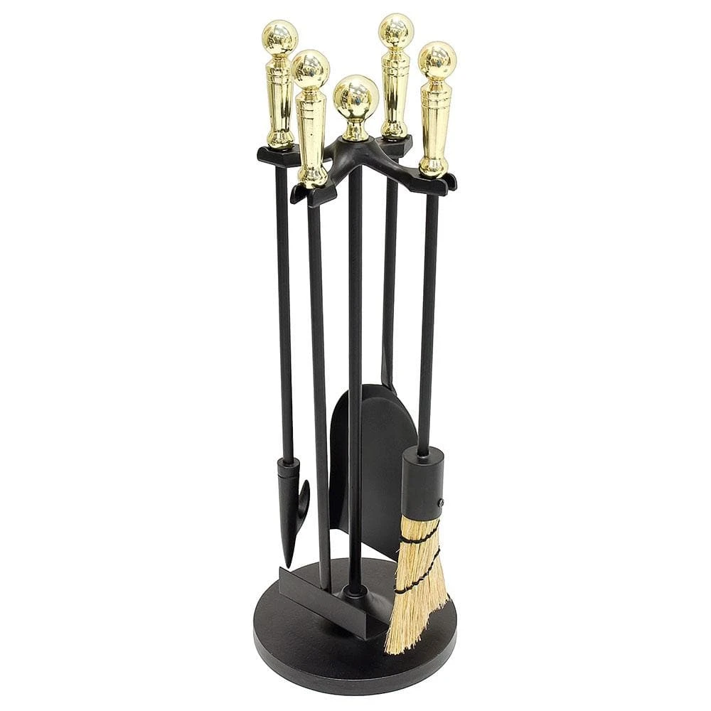 22 In. Tall Polished Brass Paxton 5-Piece Mini Fireplace Tool Set 1 22 In. Tall Polished Brass Paxton 5-Piece Mini Fireplace Tool Set