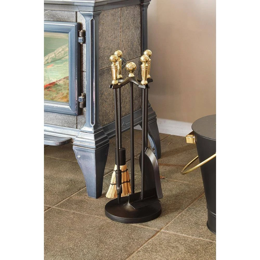 22 In. Tall Polished Brass Paxton 5-Piece Mini Fireplace Tool Set 2 22 In. Tall Polished Brass Paxton 5-Piece Mini Fireplace Tool Set - Image 2