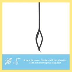 28 In. Tall Black Rope Design Standard Fireplace Tongs -Fire Place Store achla designs fireplace tools wr 02t fa 1000
