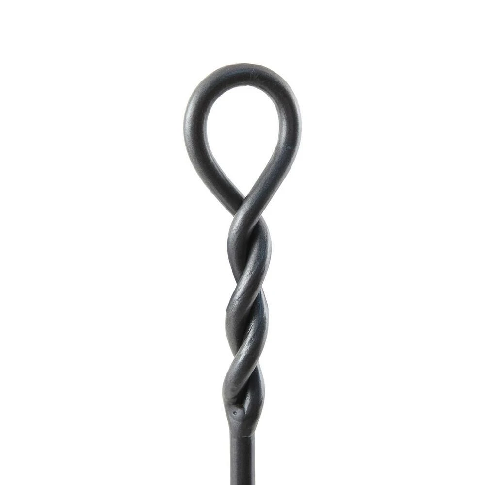 30 In. Tall Graphite Twisted Rope 5-Piece Fireplace Tool Set 3 30 In. Tall Graphite Twisted Rope 5-Piece Fireplace Tool Set - Image 3