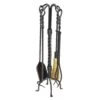 30 In. Tall Graphite Twisted Rope 5-Piece Fireplace Tool Set