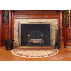 30.25 In. Tall 5-Piece Polished Brass And Black Chelmsford Fireplace Tool Set -Fire Place Store achla designs fireplace tools wr 45pb 76 1000