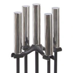 30.25 In. Tall 5-Piece Black And Polished Chrome Contemporary Bedford Fireplace Tool Set -Fire Place Store achla designs fireplace tools wr 48ch 44 1000