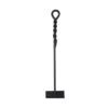 18 In. Tall Black Mini Rope Design Fireplace Hoe Tool