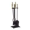 30 In. Tall 5-Piece Black And Antique Brass Westminster Fireplace Tool Set