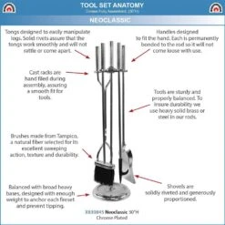 30 In. Tall 5-Piece Chrome Neoclassic Fireplace Tool Set With Round Base 8 30 In. Tall 5-Piece Chrome Neoclassic Fireplace Tool Set With Round Base -Fire Place Store achla designs fireplace tools x830845 1f 1000
