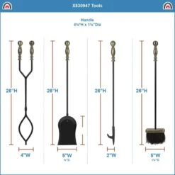 30 In. Tall 5-Piece Black And Antique Brass Sutton Fireplace Tool Set -Fire Place Store achla designs fireplace tools x830947 4f 1000