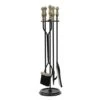 30 In. Tall 5-Piece Black And Antique Brass Sutton Fireplace Tool Set