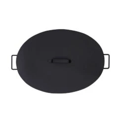 21 In. L Black Versatile Traditional Galvanized Steel Oval Tub With Lid -Fire Place Store achla designs firewood racks c 51mc 4f 1000