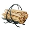 8.5 In. W Black Colonial Fatwood Firewood Rack With 4 Lbs. Sticks Included