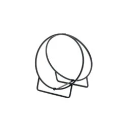 20 In. W Black Small Iron Firewood Rack Hoop