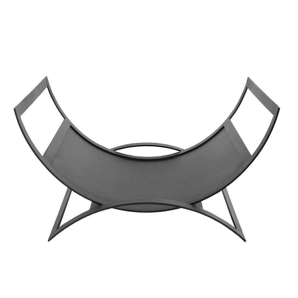 23 In. W Matte Black Modern Metropolis Fireplace Rack With Geometric Design 3 23 In. W Matte Black Modern Metropolis Fireplace Rack With Geometric Design - Image 3